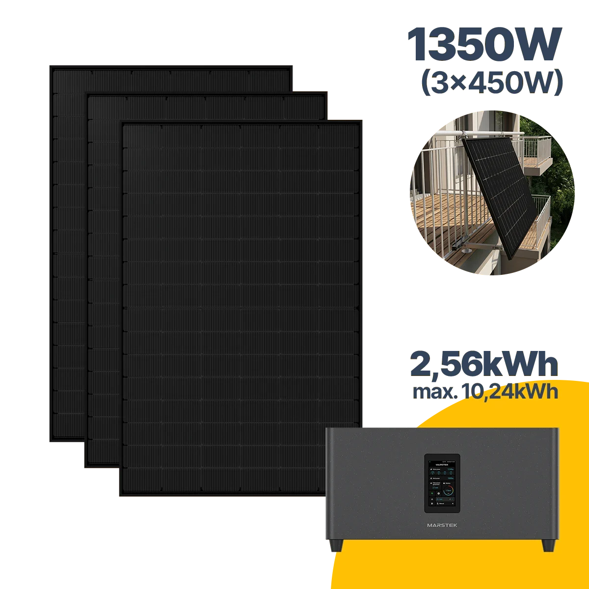 1350 W Balkonkraftwerk mit Speicher Jupiter C Plus