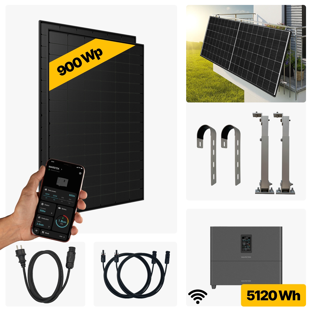 900 W Balkonkraftwerk Full Black