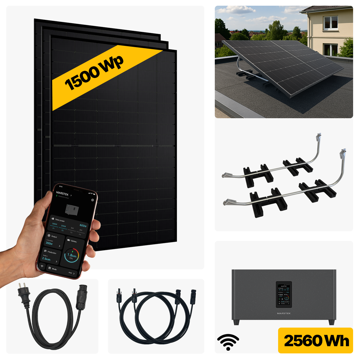 1500 W Balkonkraftwerk Full Black