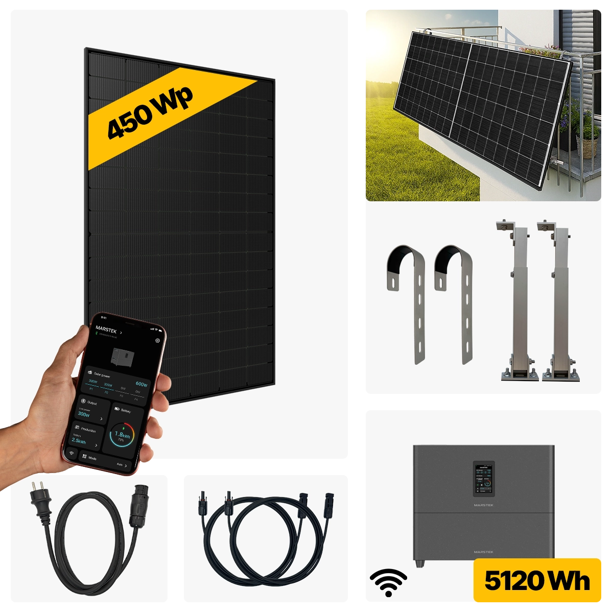 450 W Balkonkraftwerk Full Black