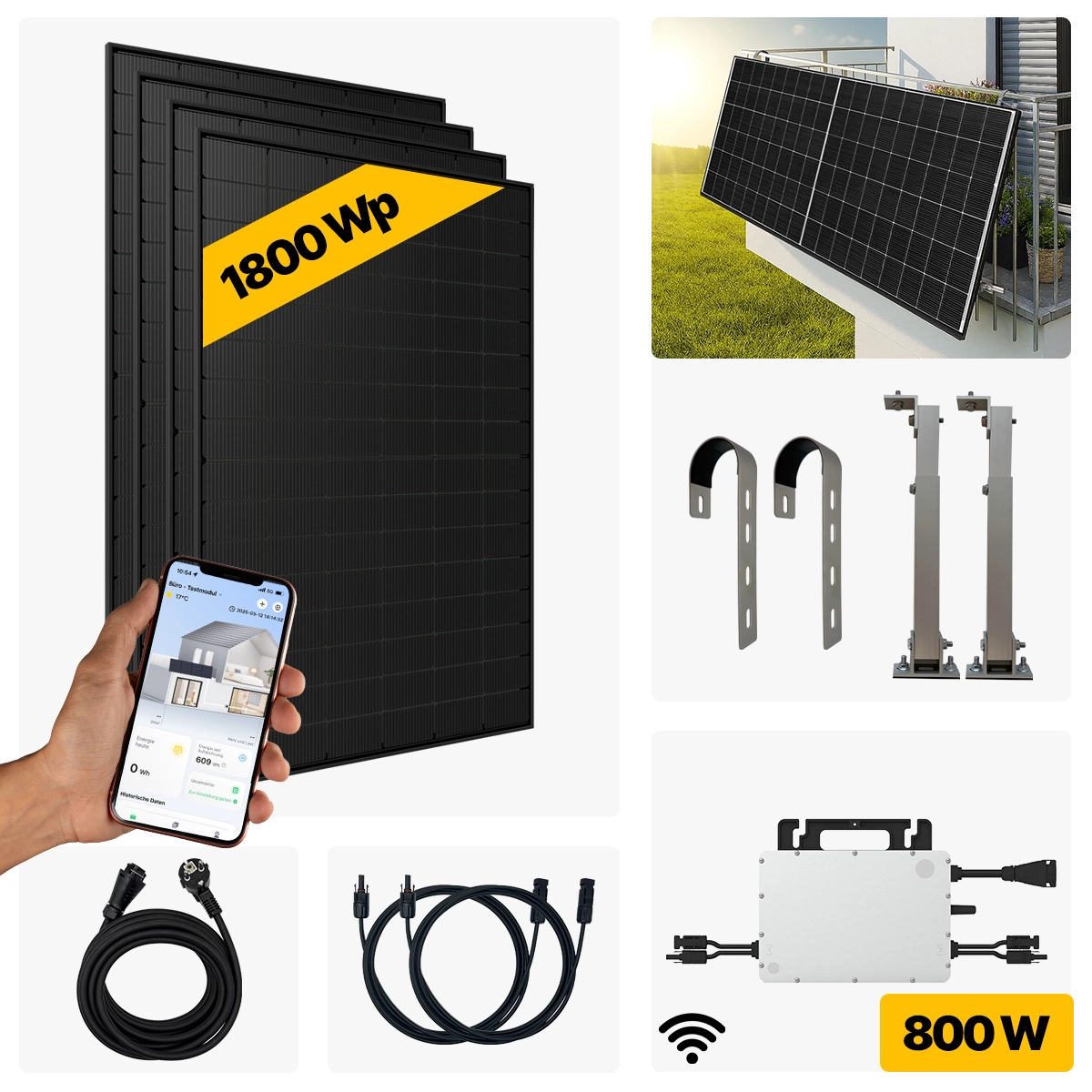 1800 W Balkonkraftwerk Full Black