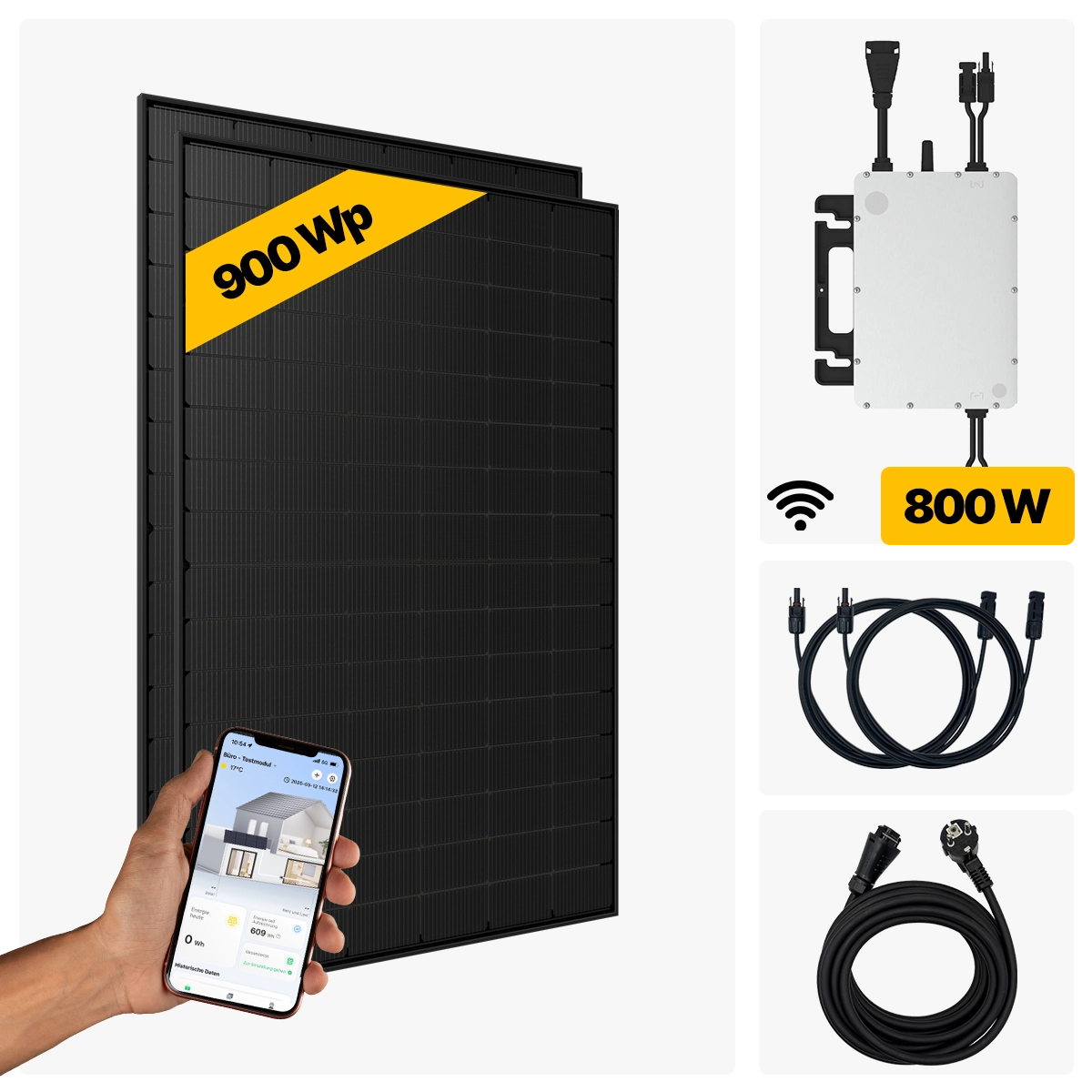 900 W Balkonkraftwerk Full Black