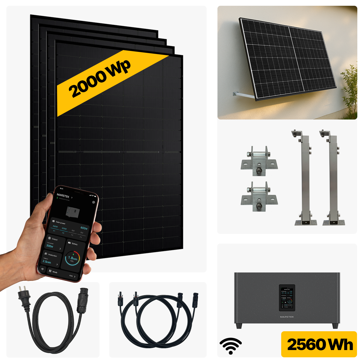 2000 W Balkonkraftwerk Full Black