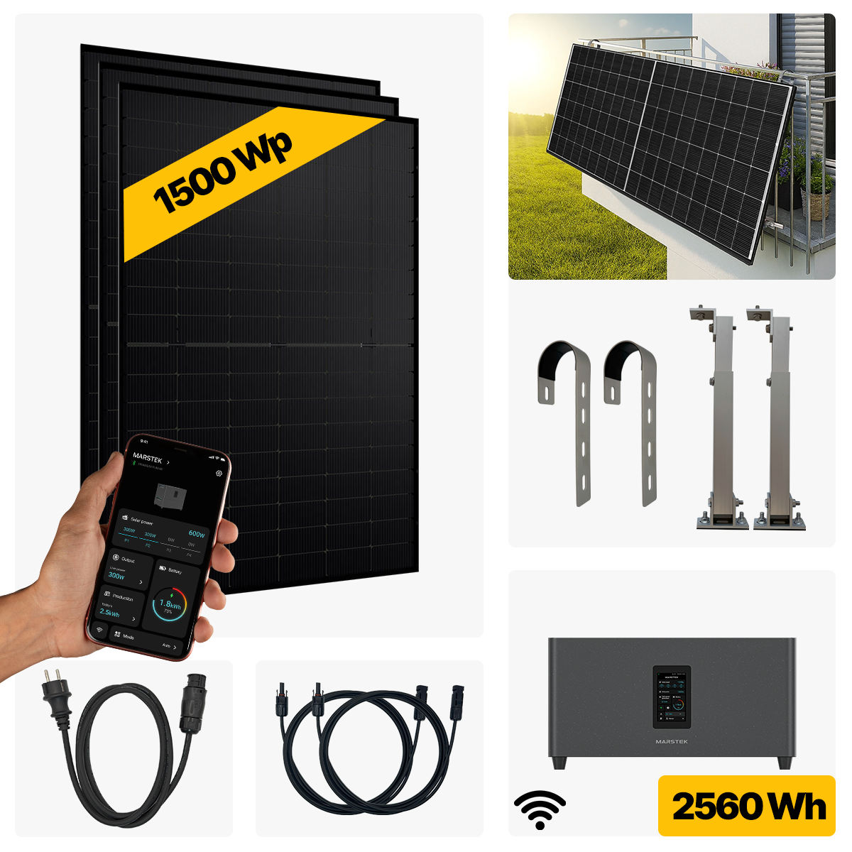 1500 W Balkonkraftwerk Full Black