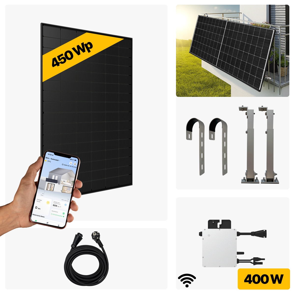 450 W Balkonkraftwerk Full Black