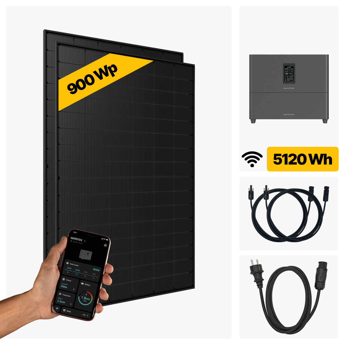 900 W Balkonkraftwerk Full Black