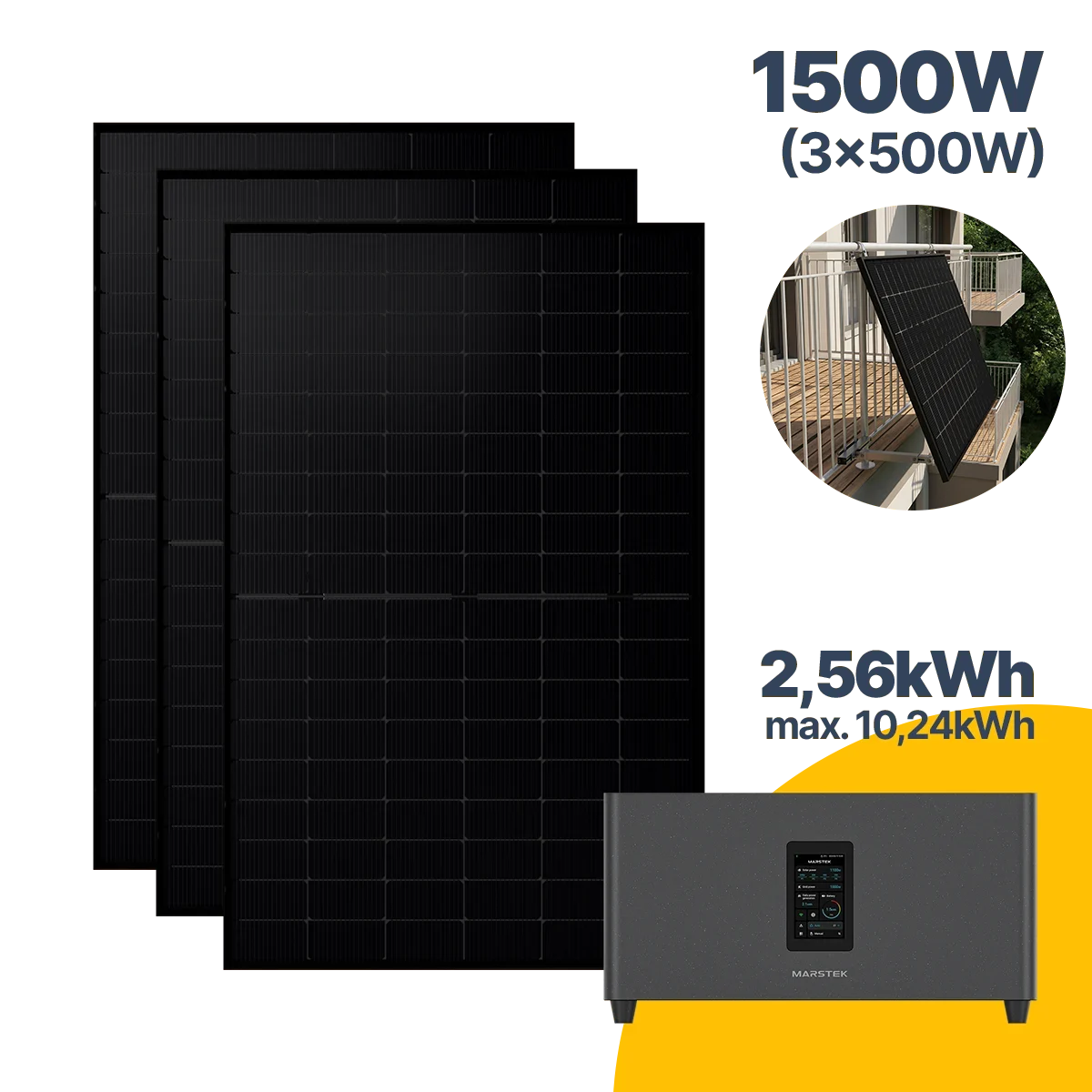 1500 W Balkonkraftwerk mit Speicher Jupiter C Plus