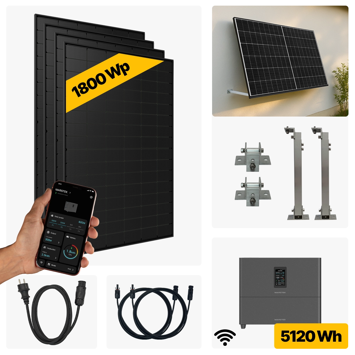 1800 W Balkonkraftwerk Full Black