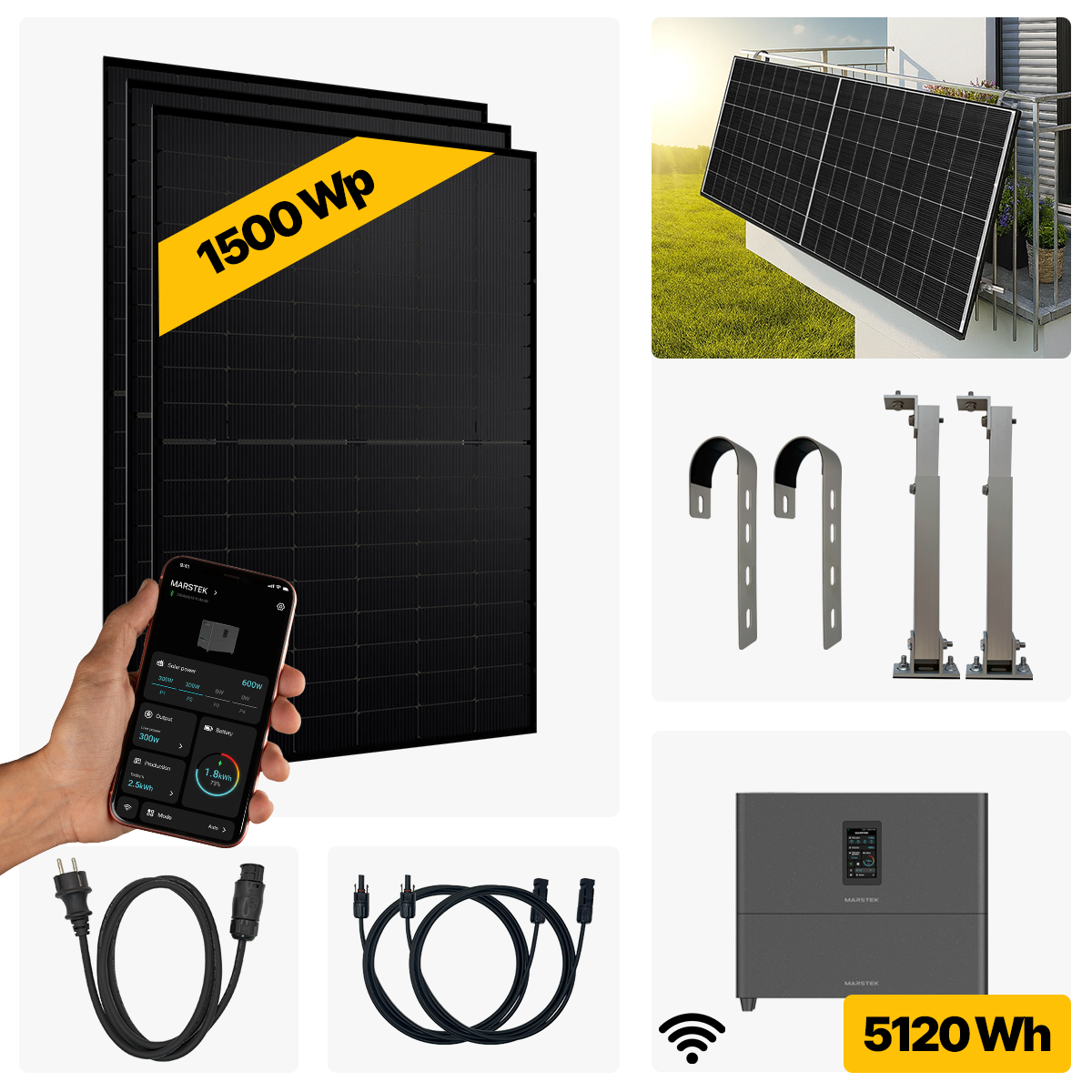 1500 W Balkonkraftwerk Full Black