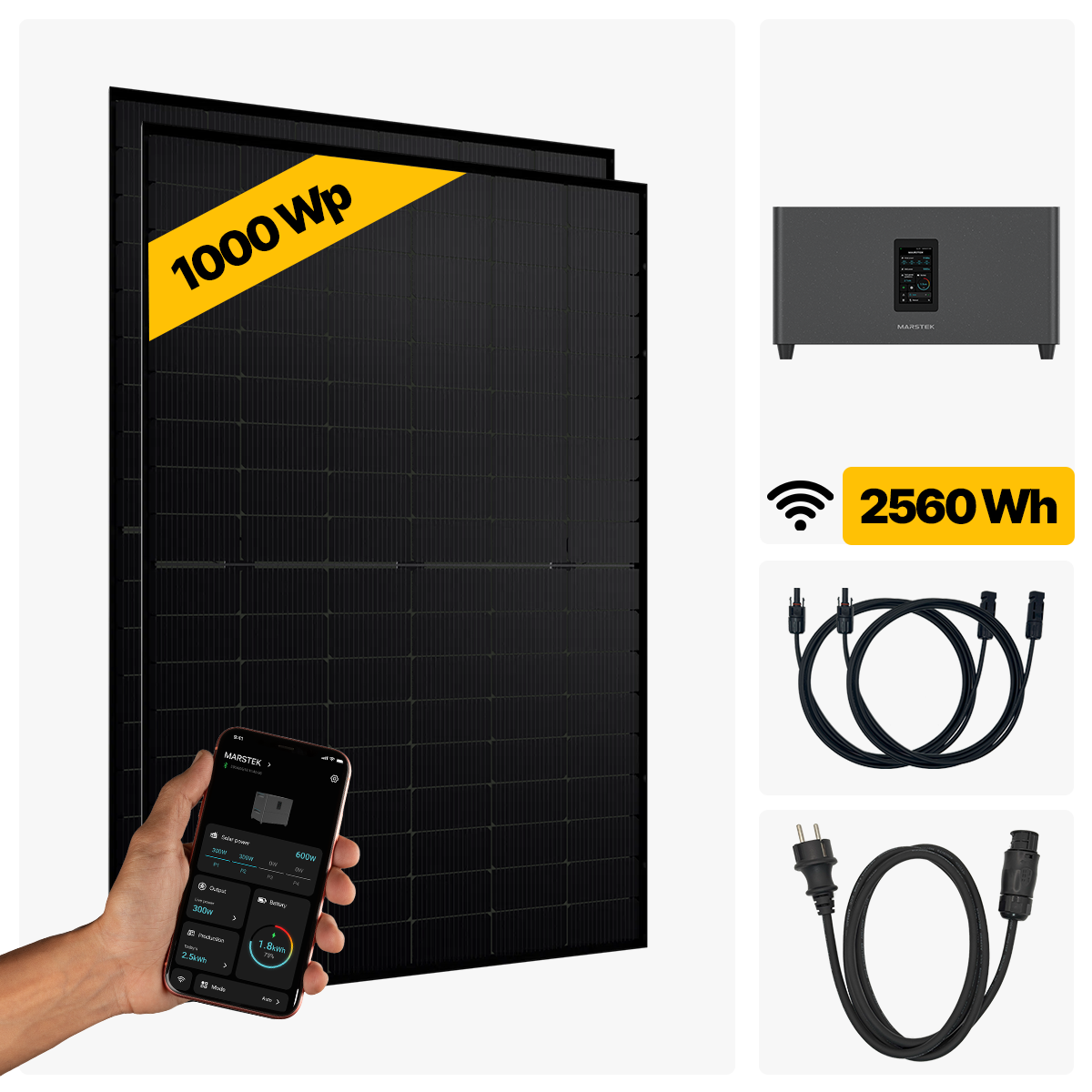 1000 W Balkonkraftwerk Full Black