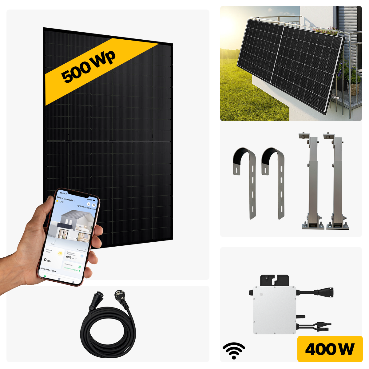 500 W Balkonkraftwerk Full Black