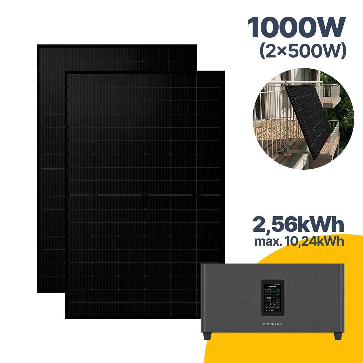 1000 W Balkonkraftwerk mit Speicher Jupiter C Plus