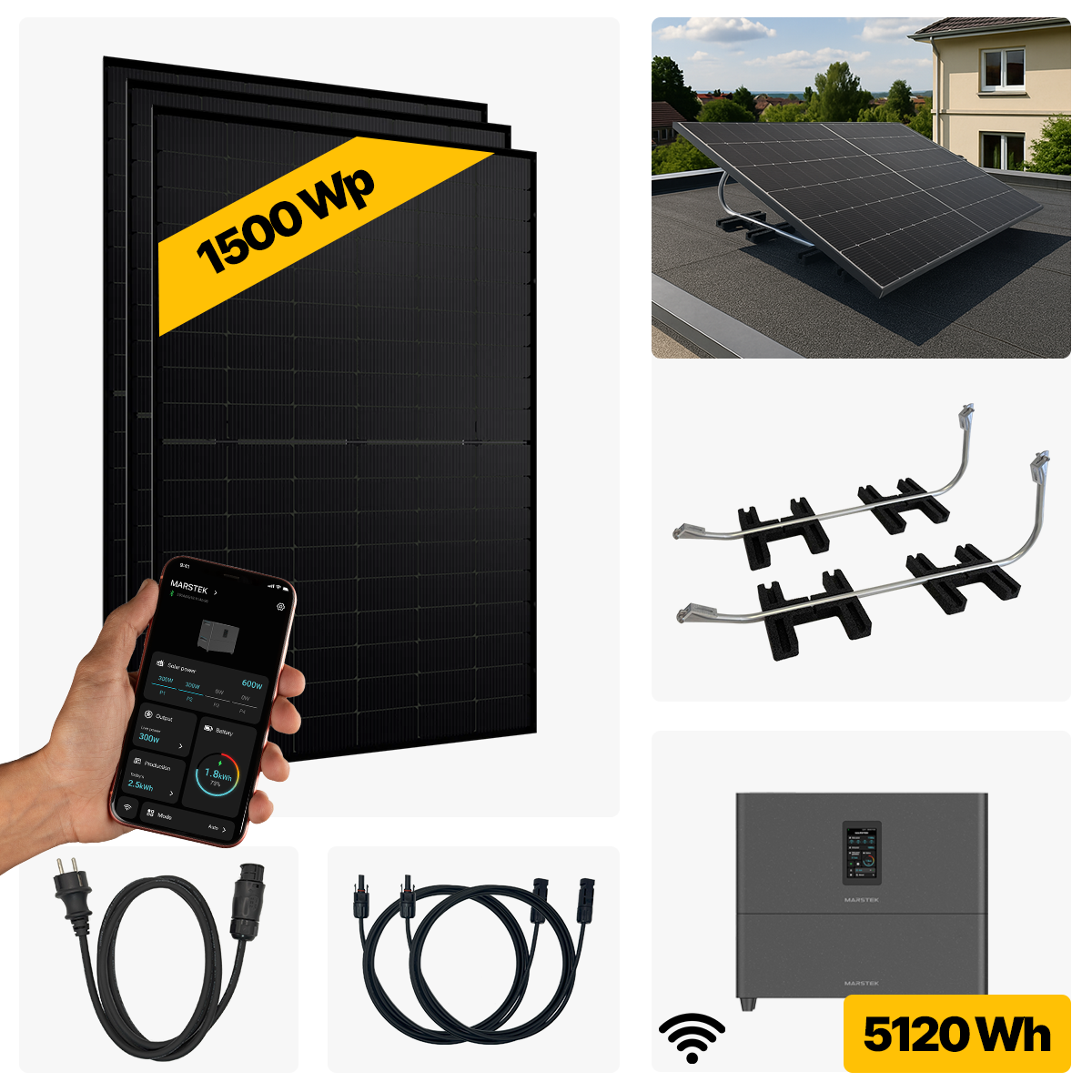 1500 W Balkonkraftwerk Full Black