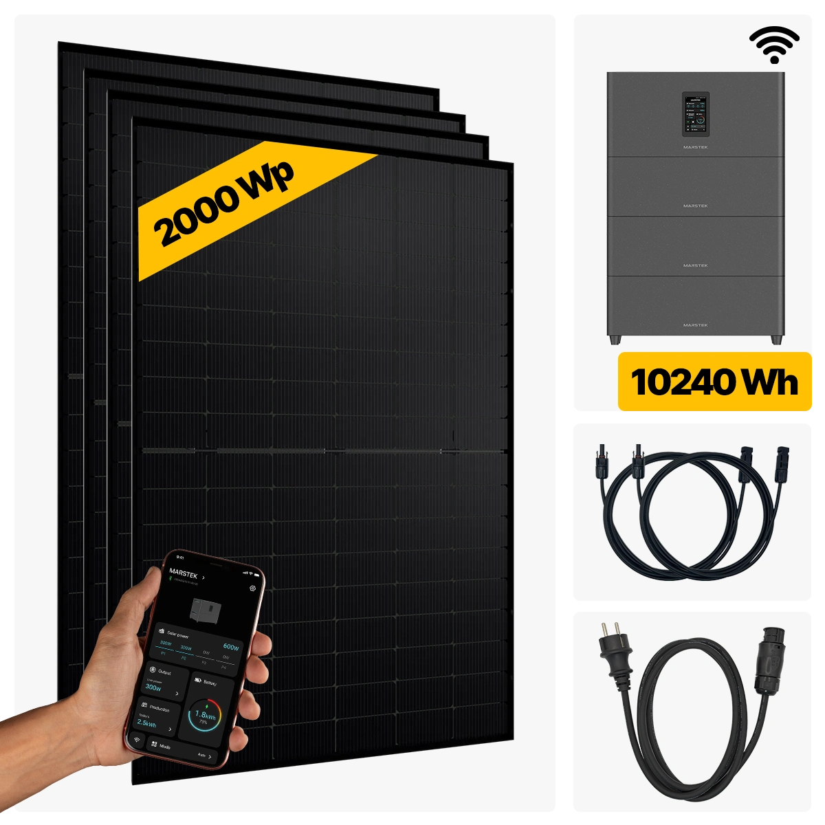 2000 W Balkonkraftwerk Full Black