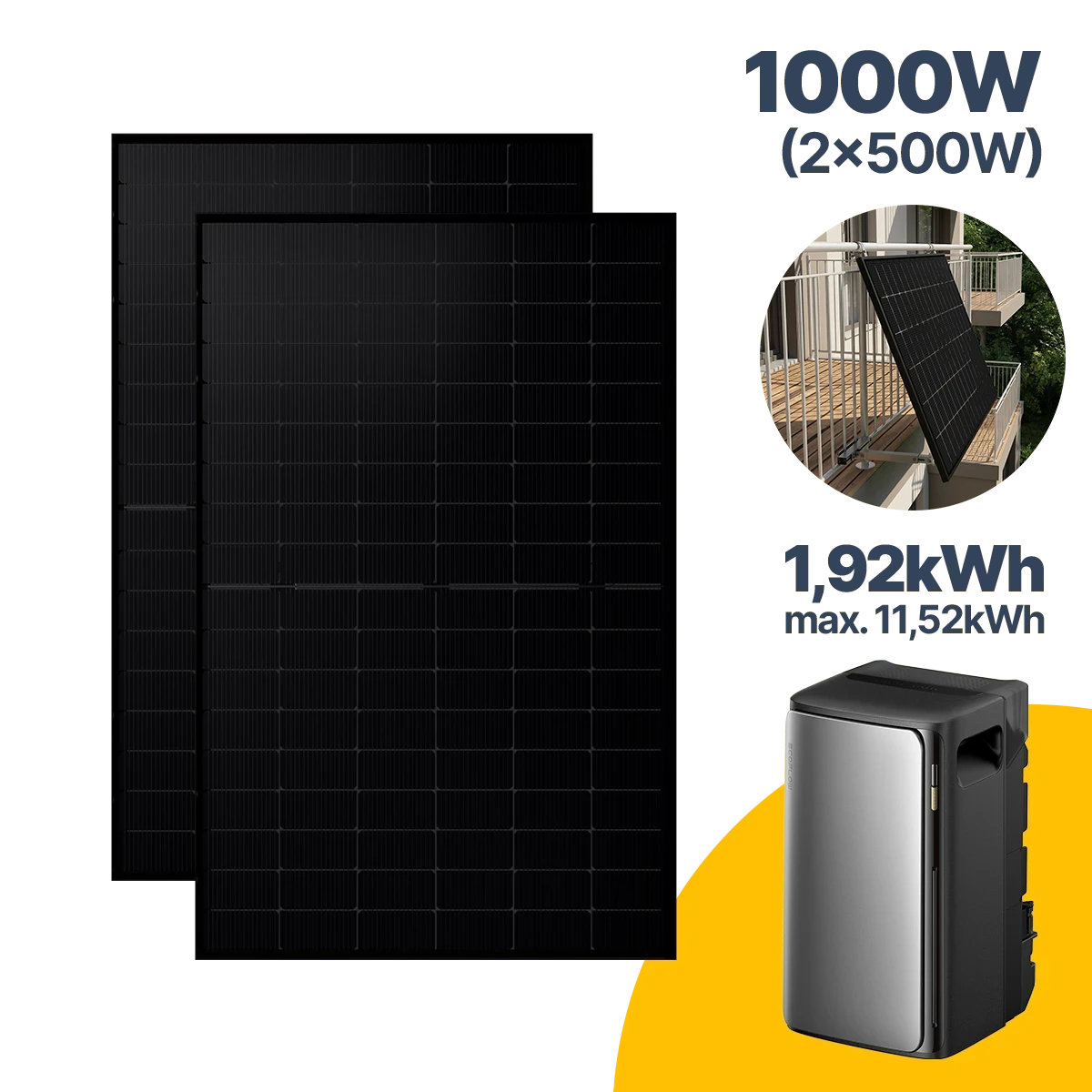 1000 W Balkonkraftwerk mit Speicher EcoFlow STREAM Ultra