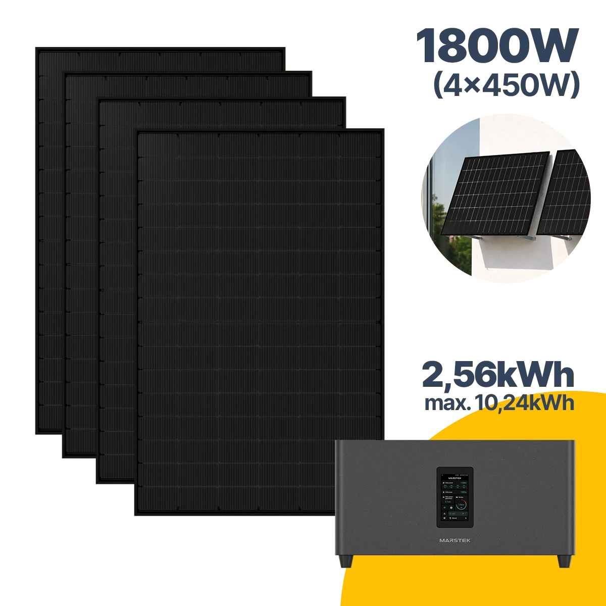 1800 W Balkonkraftwerk mit Speicher Jupiter C Plus