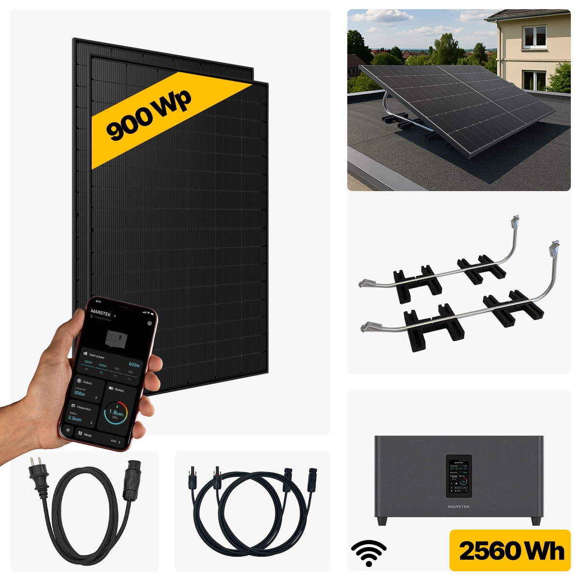 900 W Balkonkraftwerk Full Black