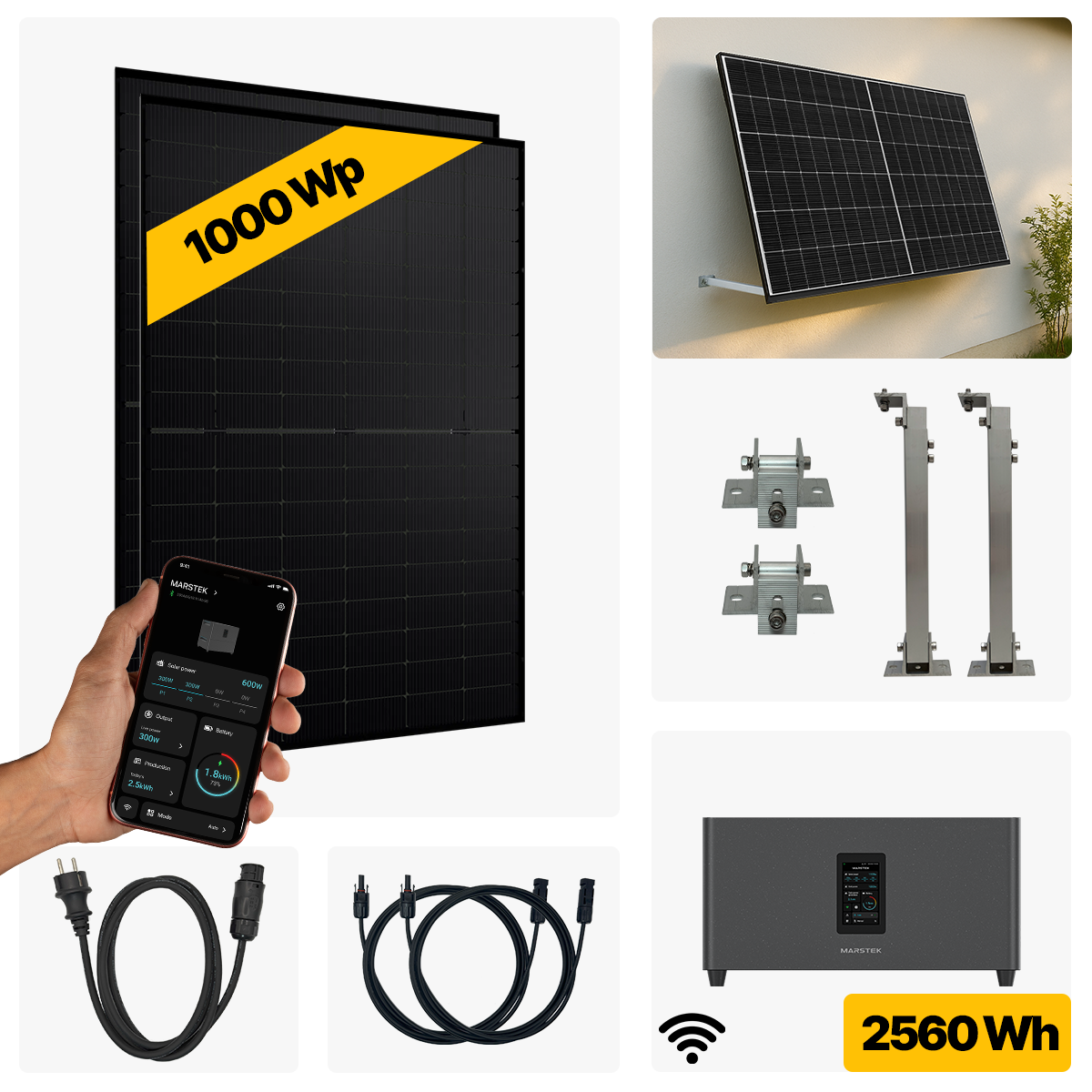 1000 W Balkonkraftwerk Full Black