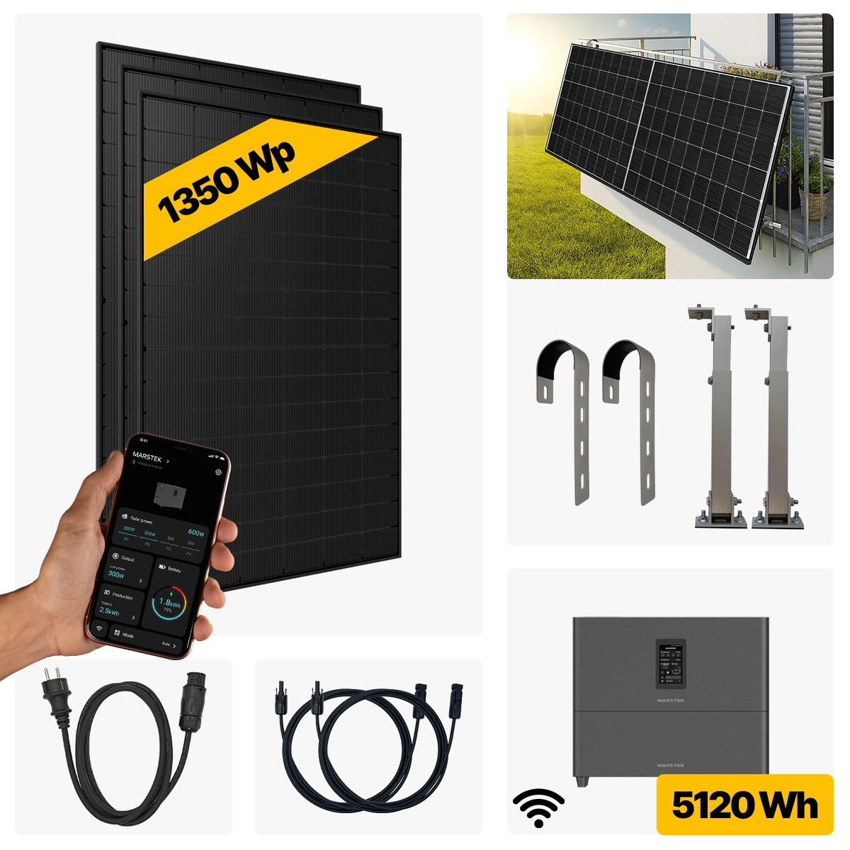 1350 W Balkonkraftwerk Full Black