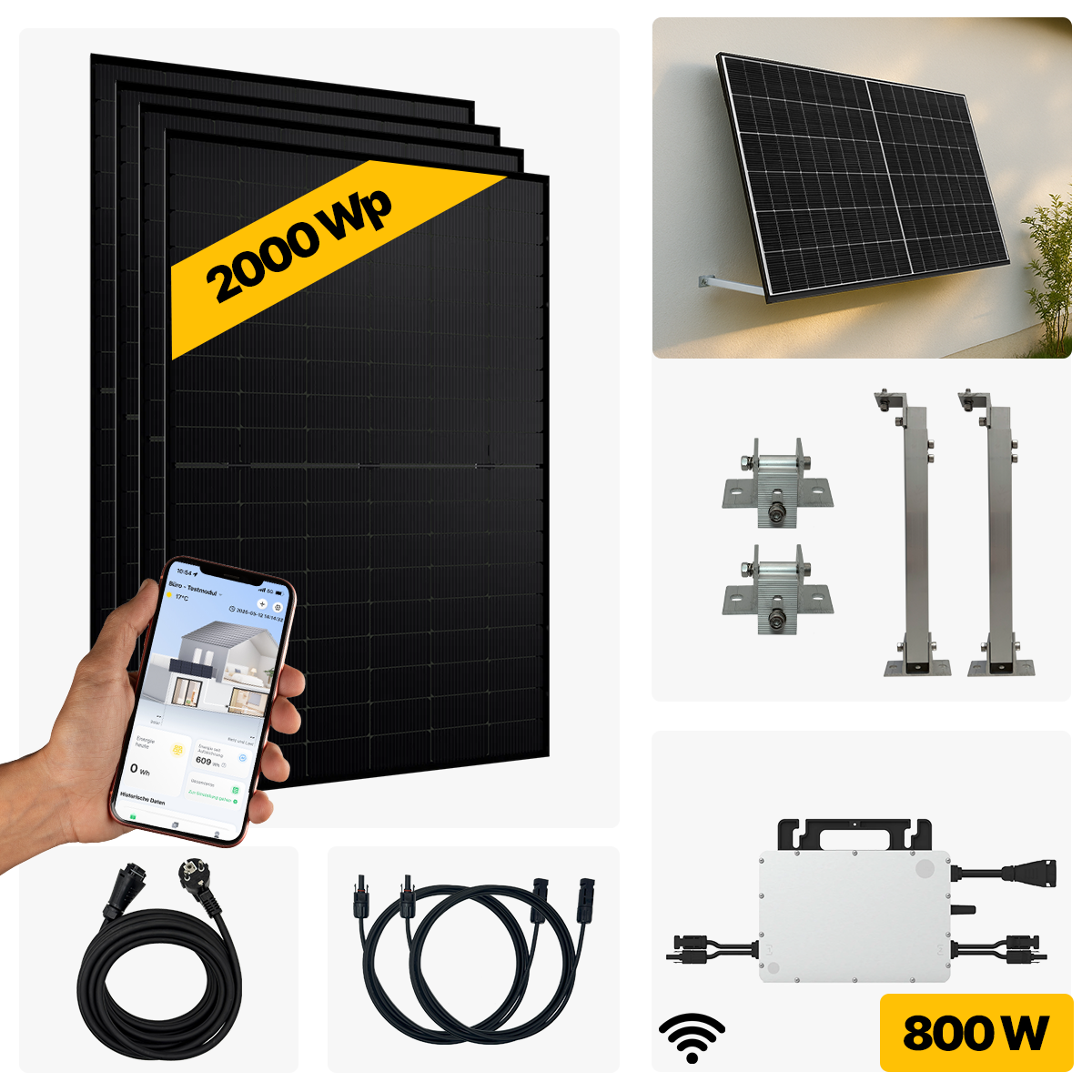 2000 W Balkonkraftwerk Full Black