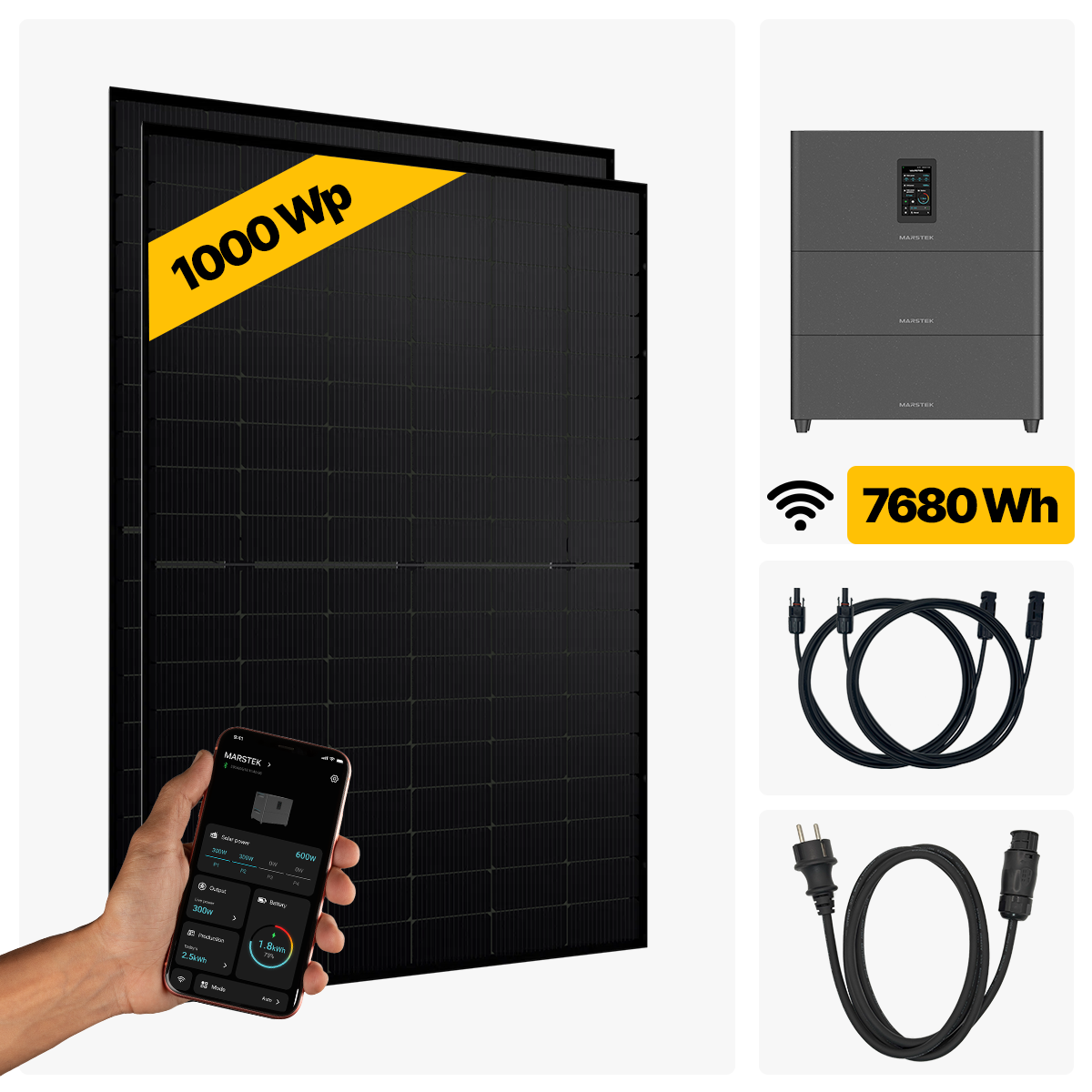 1000 W Balkonkraftwerk Full Black