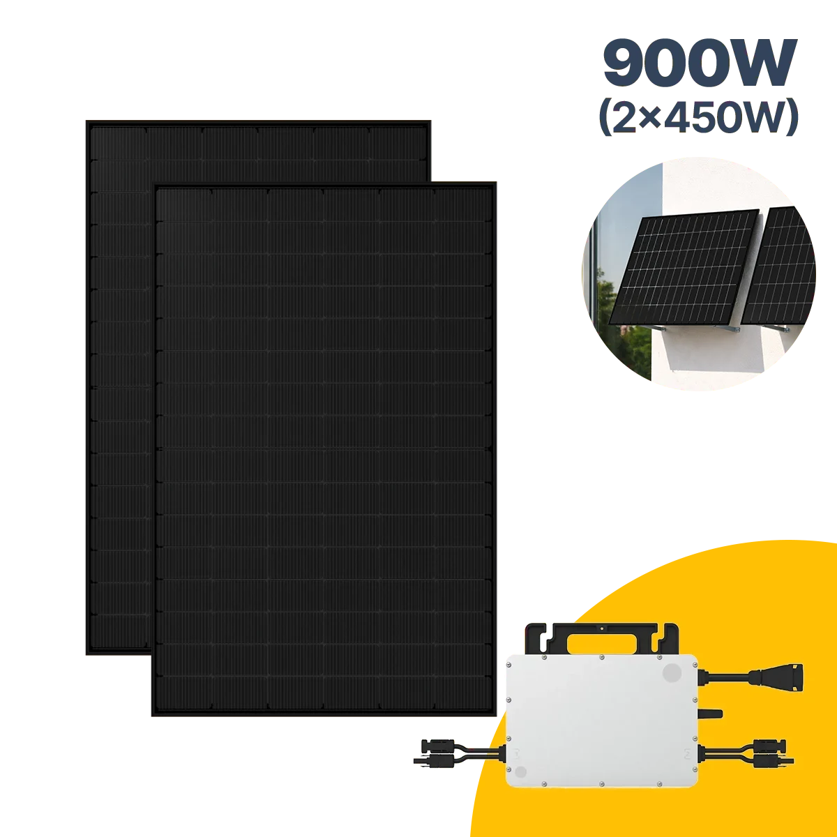 900 W Balkonkraftwerk mit Wechselrichter