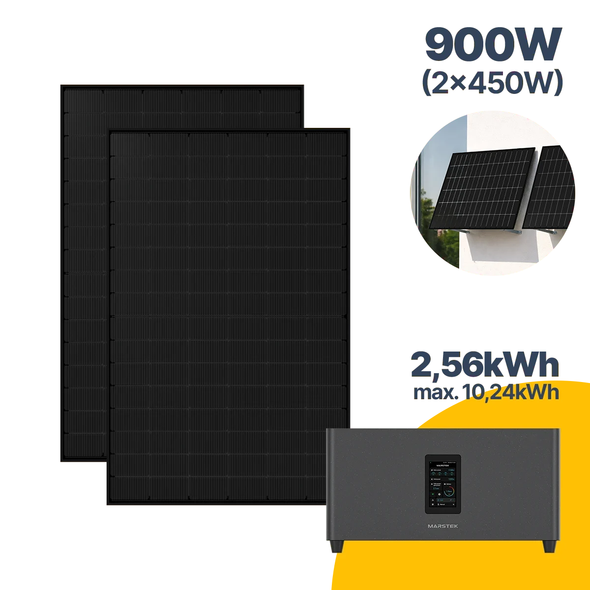 900 W Balkonkraftwerk mit Speicher Jupiter C Plus