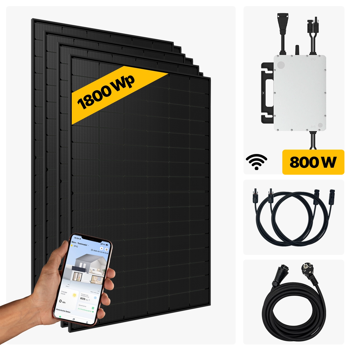 1800 W Balkonkraftwerk Full Black
