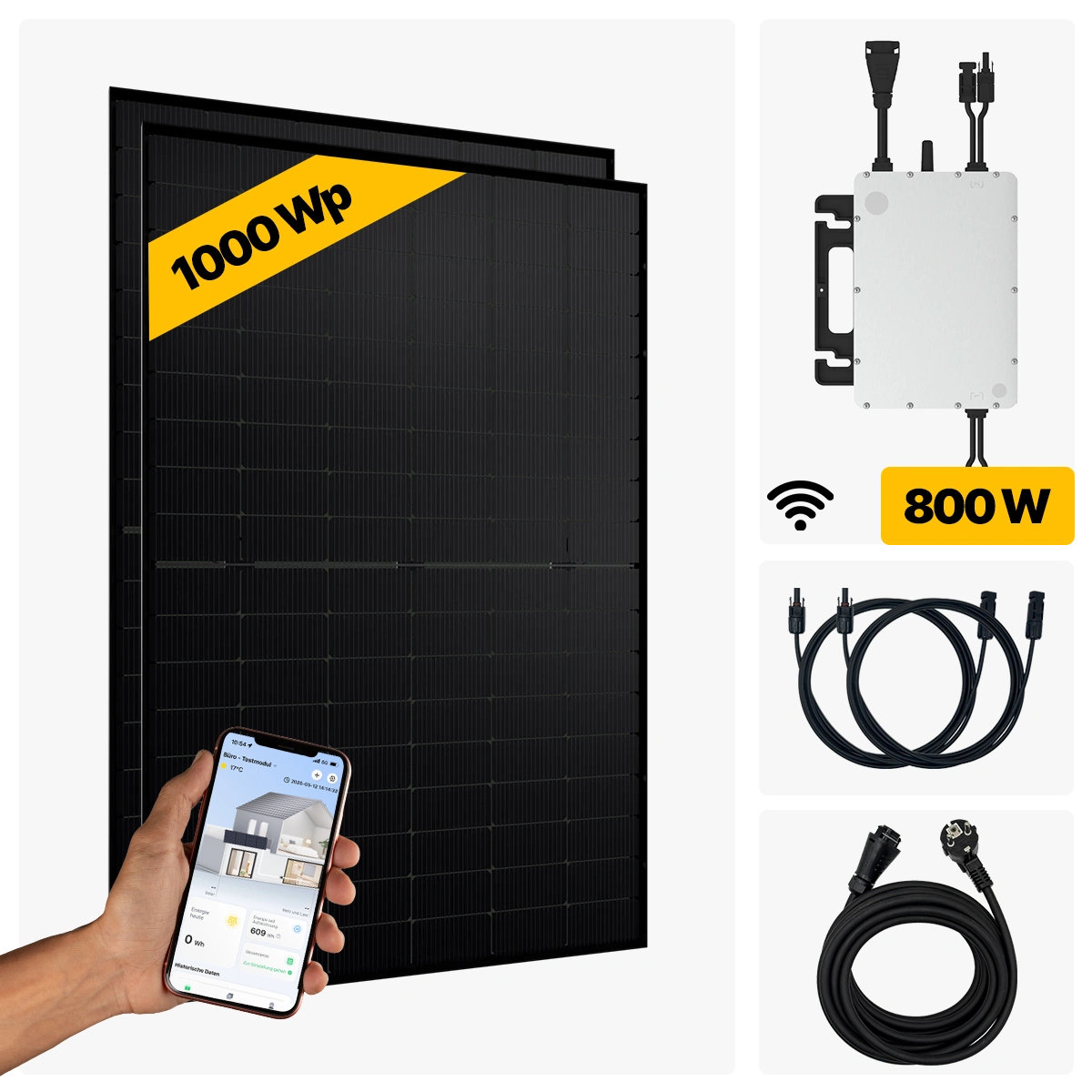 1000 W Balkonkraftwerk Full Black