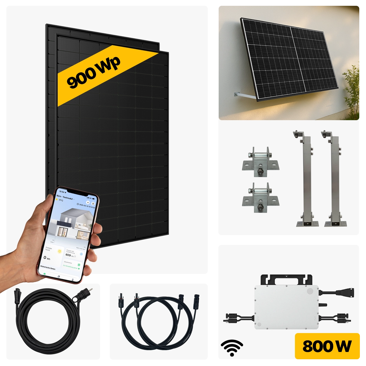 900 W Balkonkraftwerk Full Black