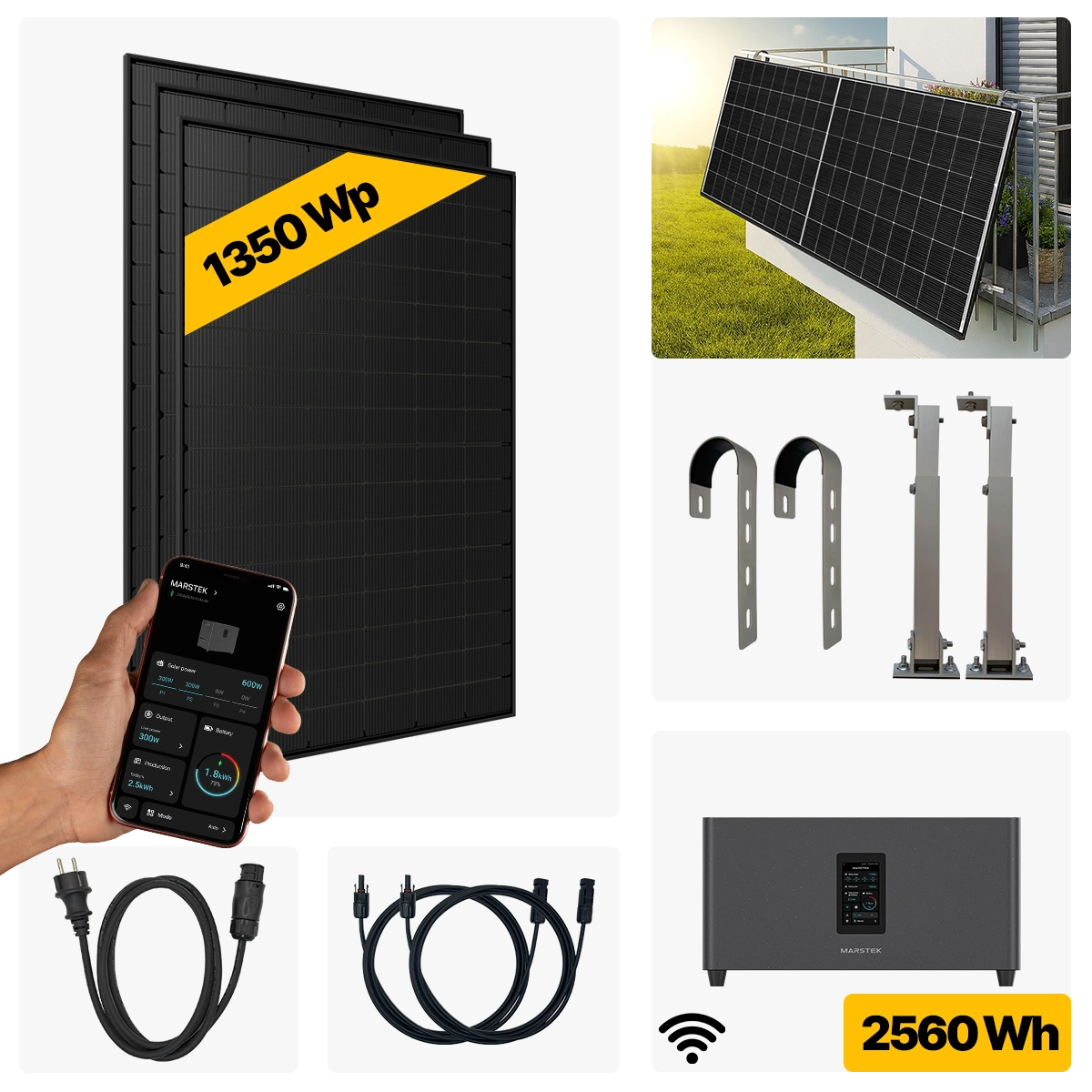 1350 W Balkonkraftwerk Full Black