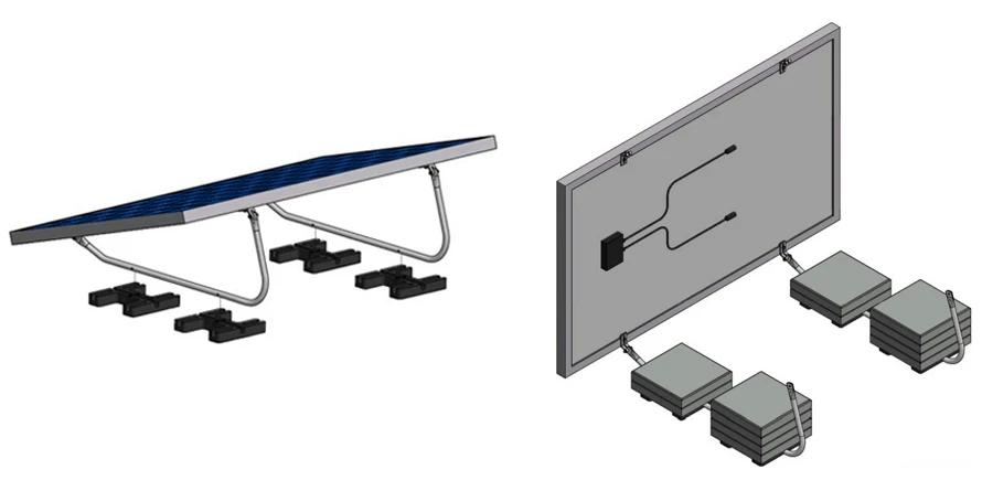 Flachdachhalterung Montage der Solarmodule