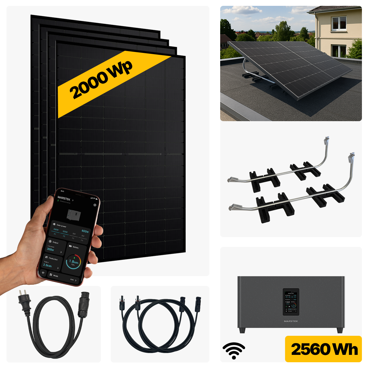 2000 W Balkonkraftwerk Full Black