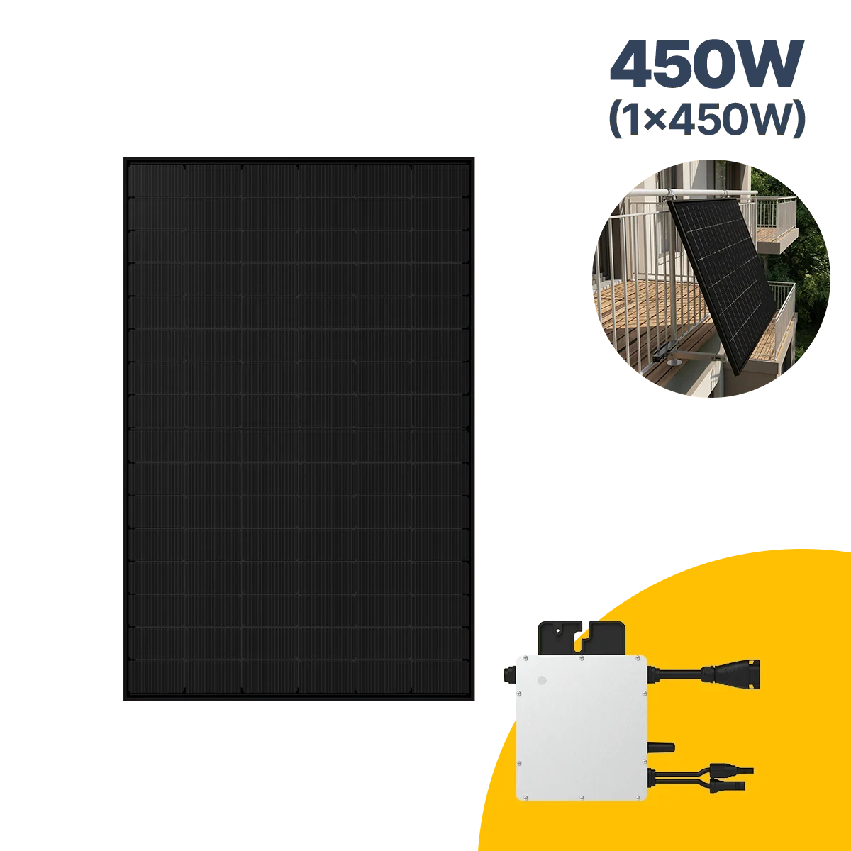 450 W Balkonkraftwerk mit Wechselrichter