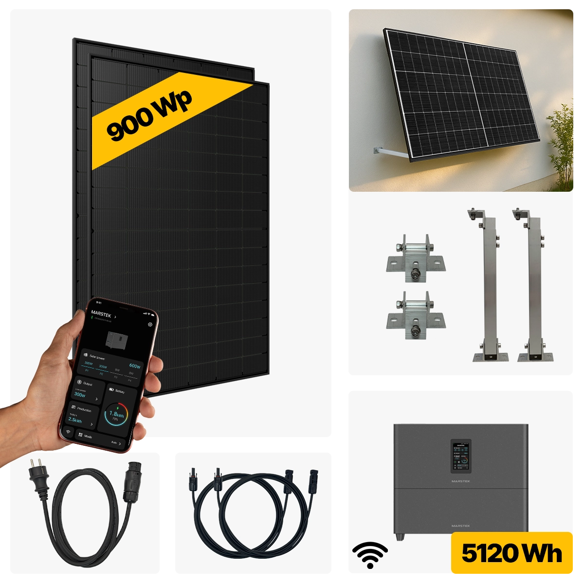 900 W Balkonkraftwerk Full Black