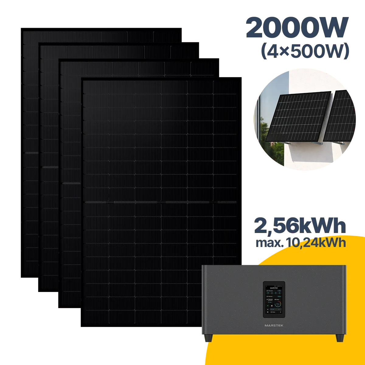 2000 W Balkonkraftwerk mit Speicher Jupiter C Plus