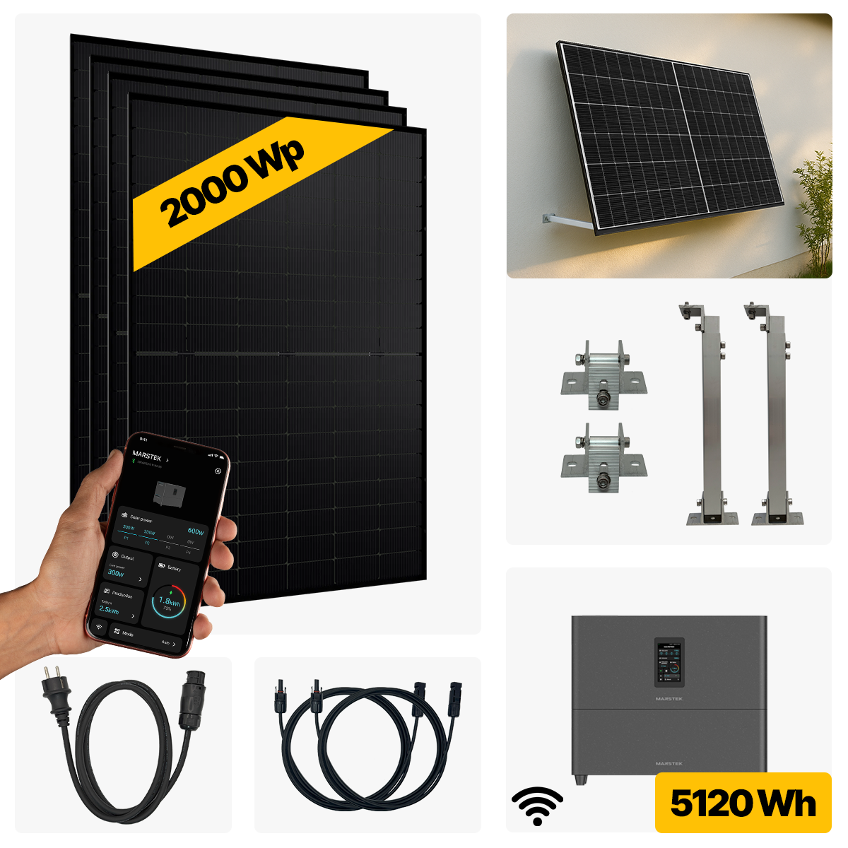 2000 W Balkonkraftwerk Full Black