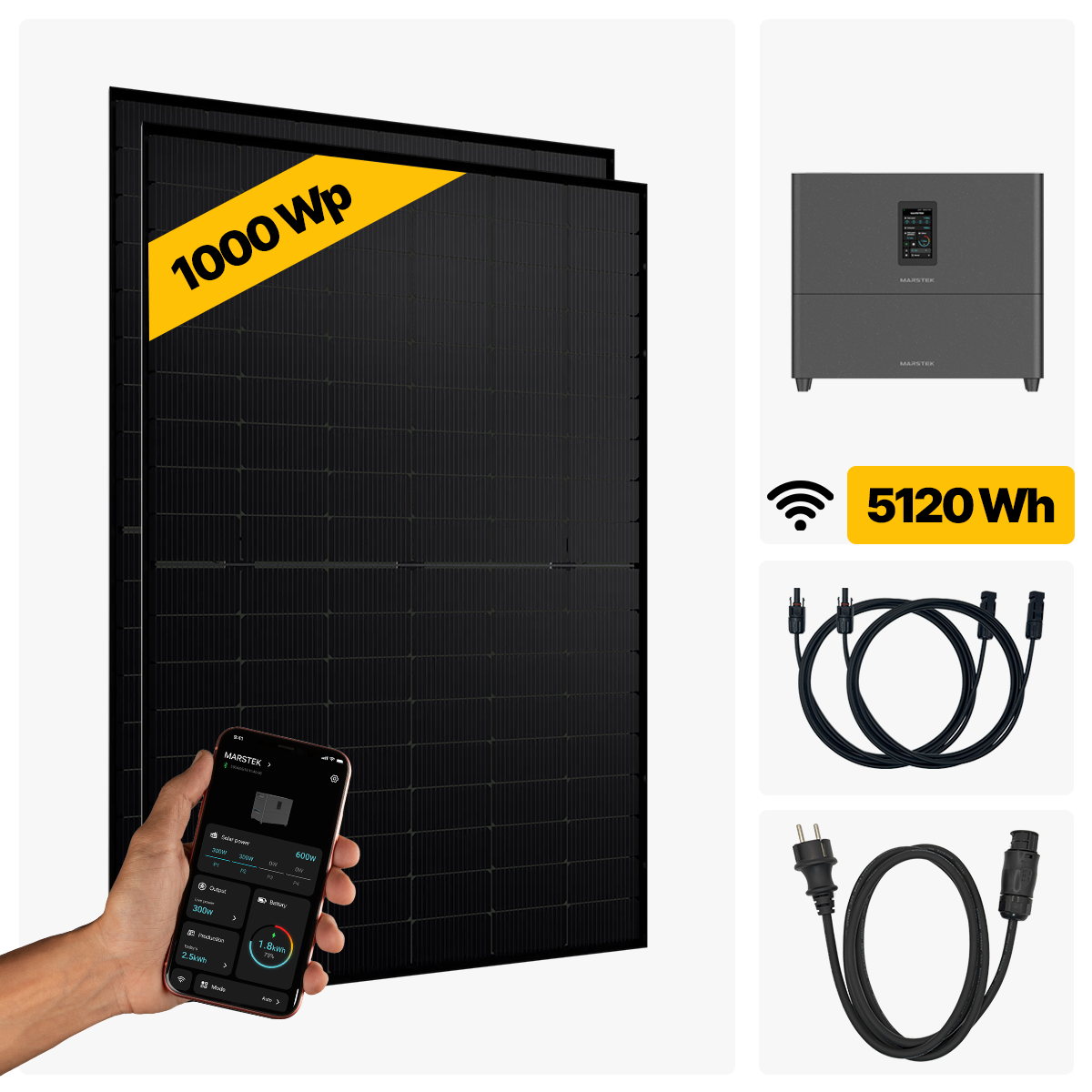 1000 W Balkonkraftwerk Full Black