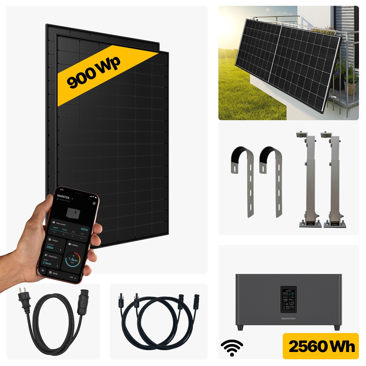 900 W Balkonkraftwerk Full Black