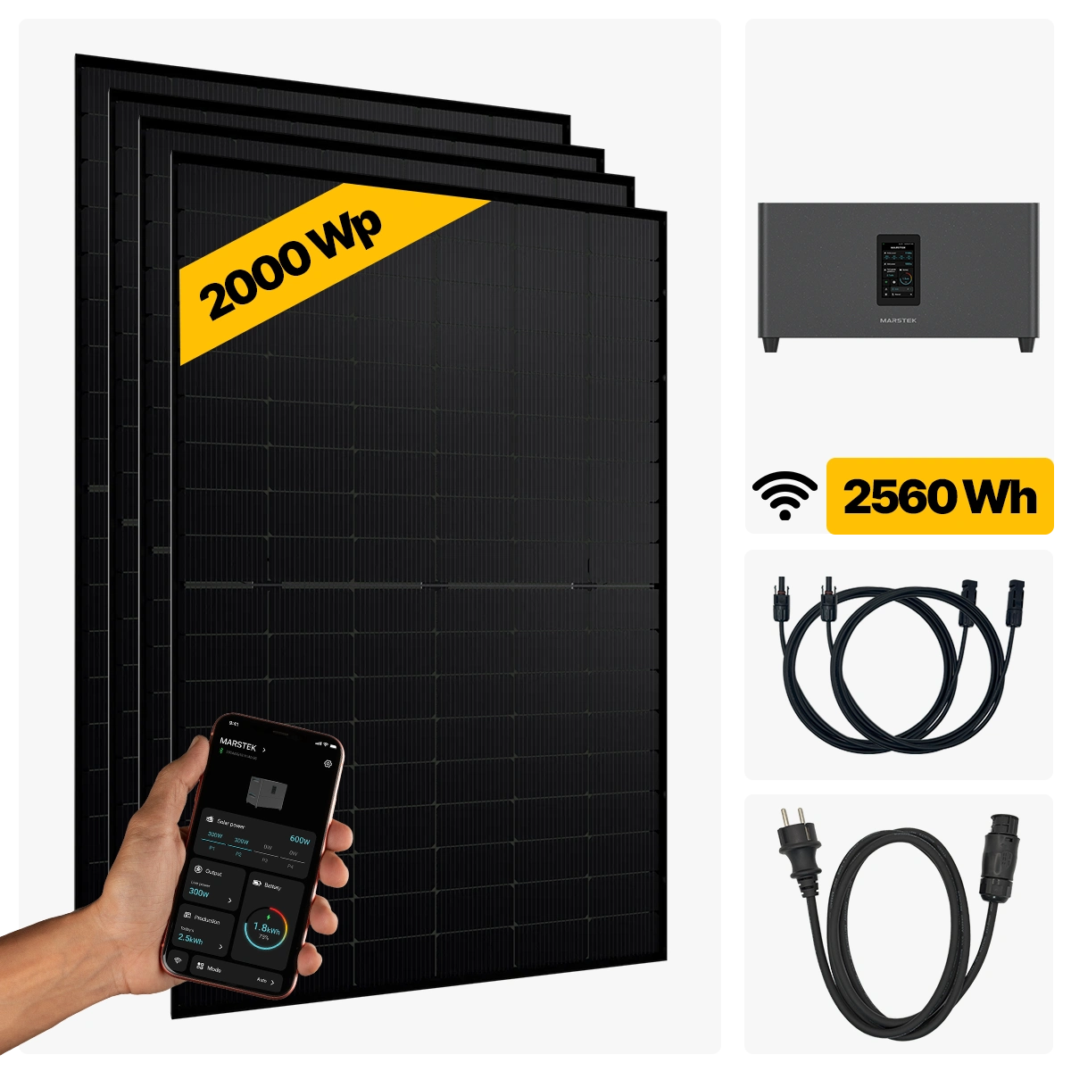 2000 W Balkonkraftwerk Full Black