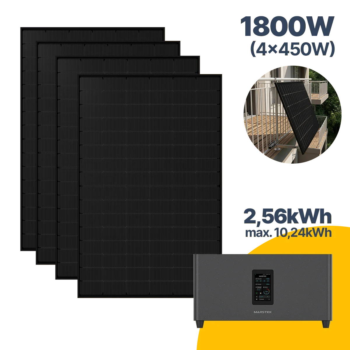 1800 W Balkonkraftwerk mit Speicher Jupiter C Plus