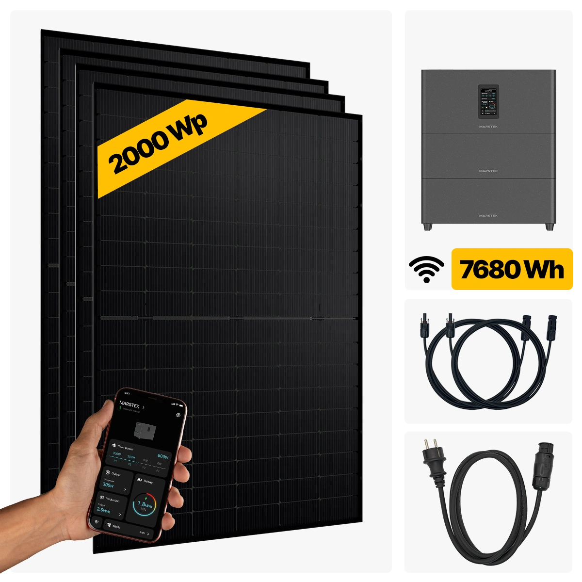 2000 W Balkonkraftwerk Full Black