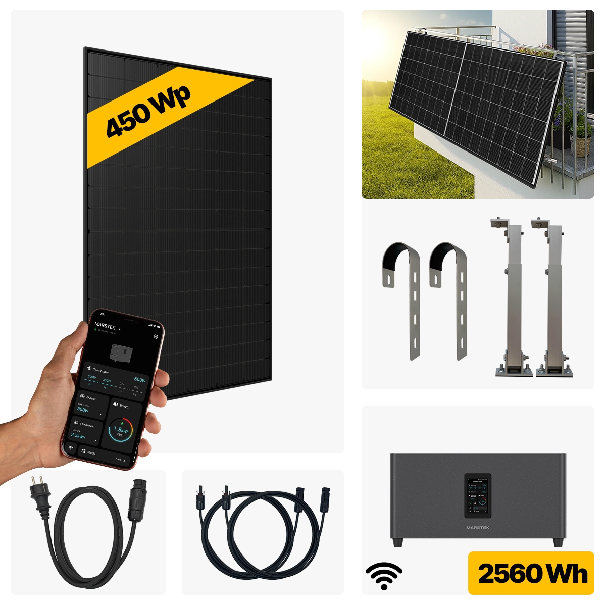 450 W Balkonkraftwerk Full Black