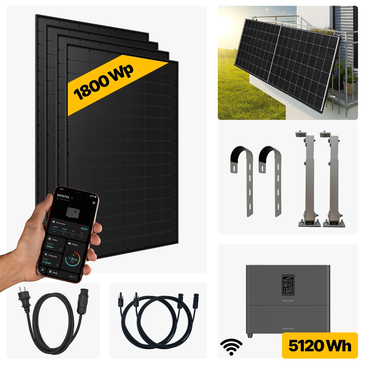 1800 W Balkonkraftwerk Full Black