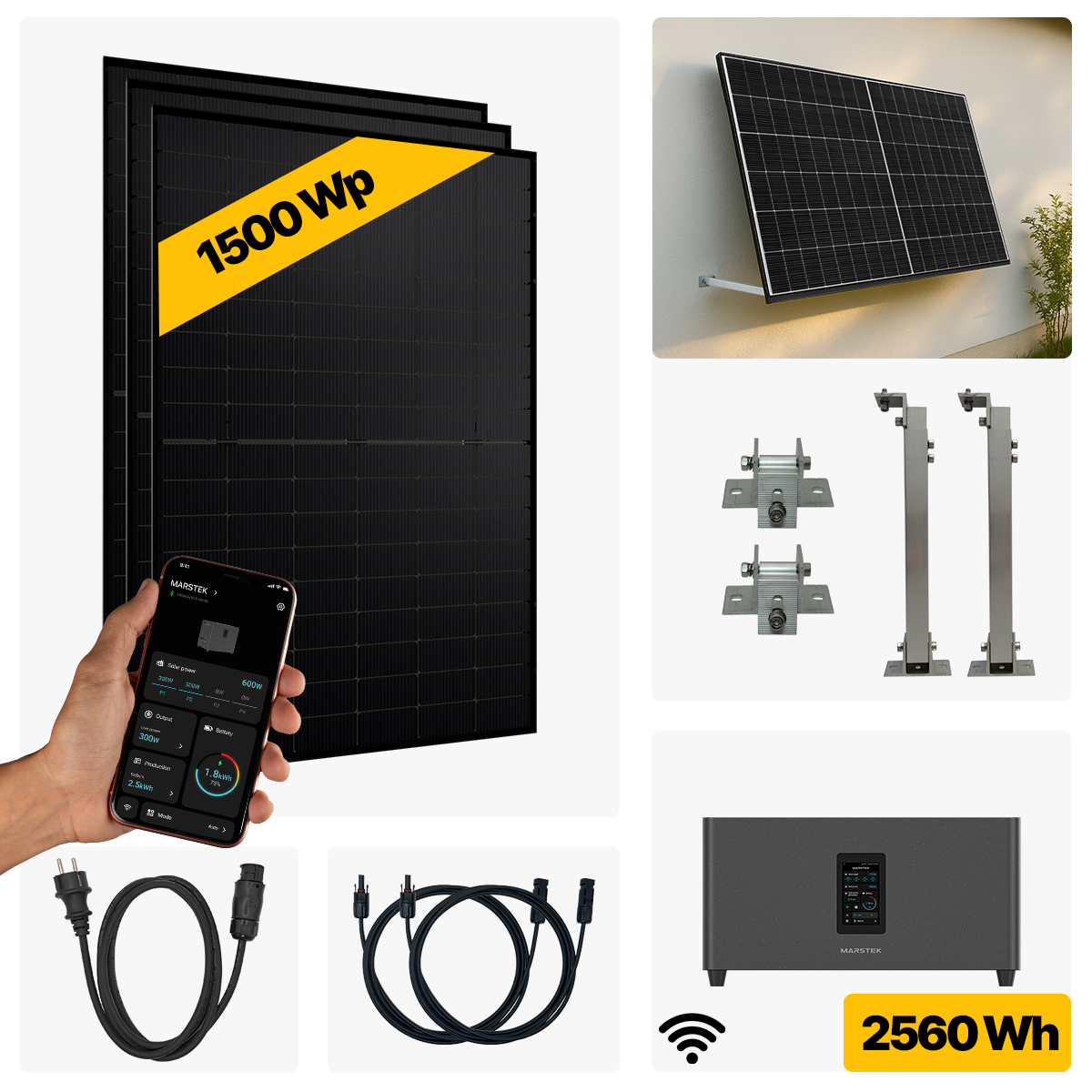 1500 W Balkonkraftwerk Full Black