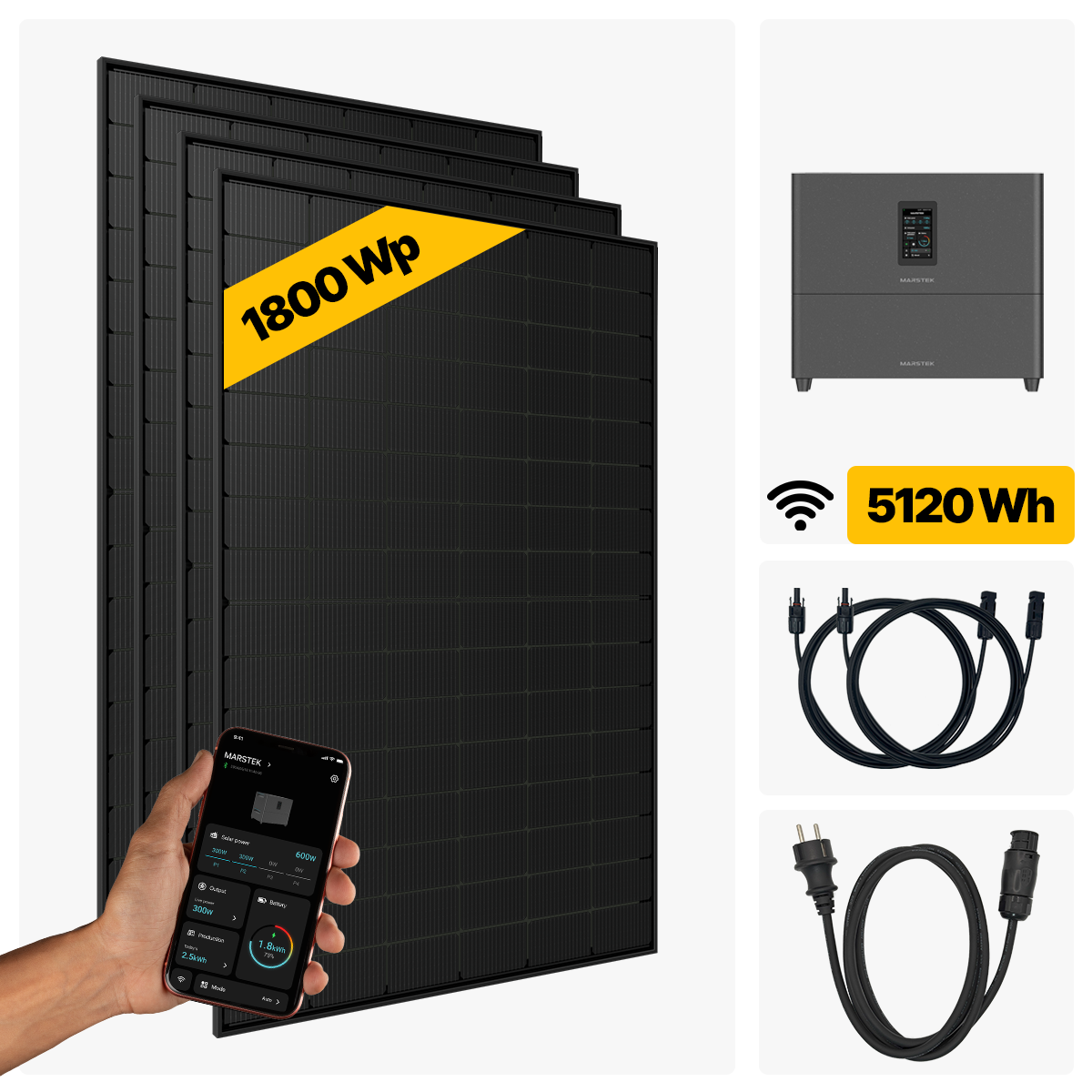 1800 W Balkonkraftwerk Full Black