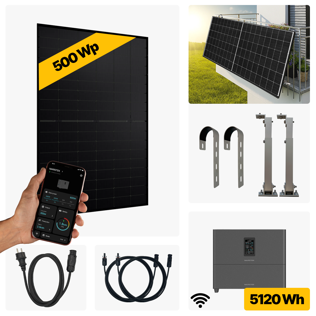 500 W Balkonkraftwerk Full Black