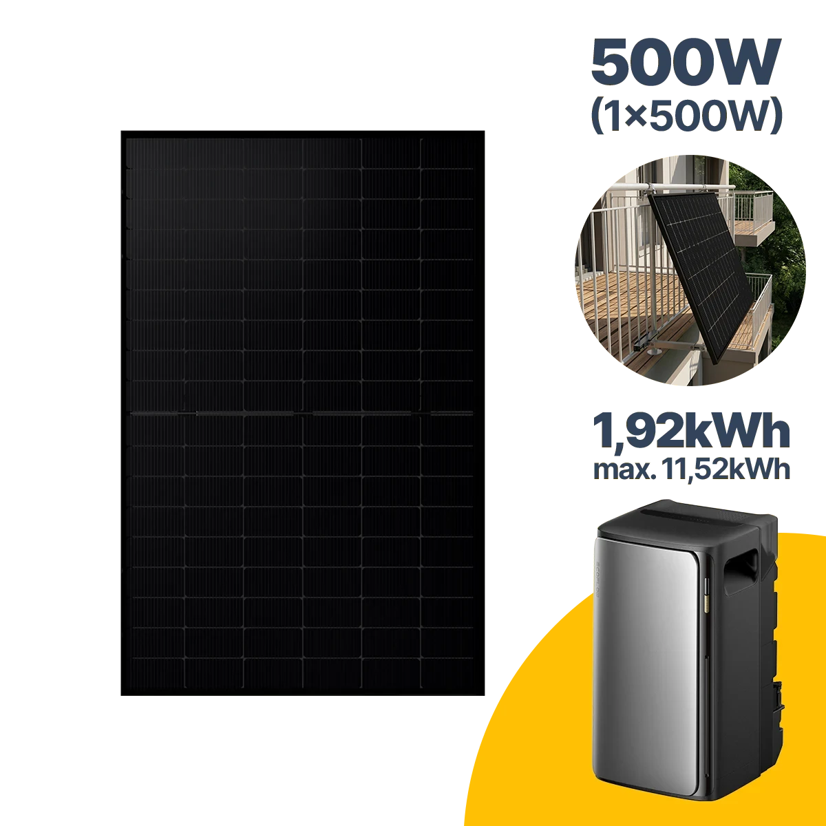 500 W Balkonkraftwerk mit Speicher EcoFlow STREAM Ultra