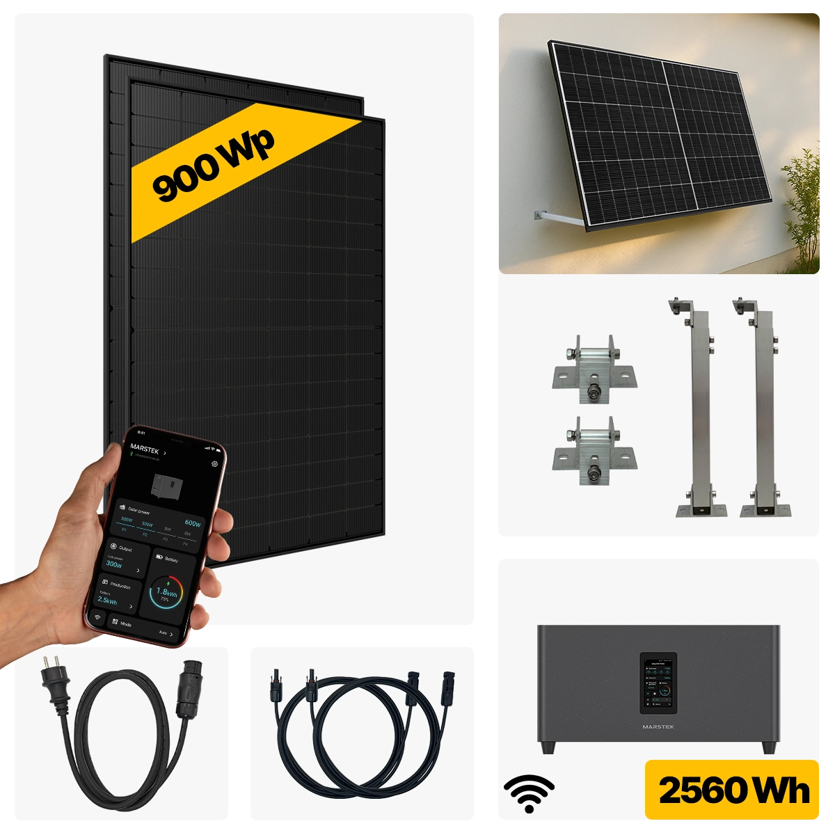 900 W Balkonkraftwerk Full Black