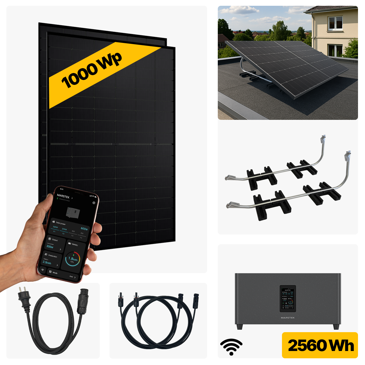 1000 W Balkonkraftwerk Full Black